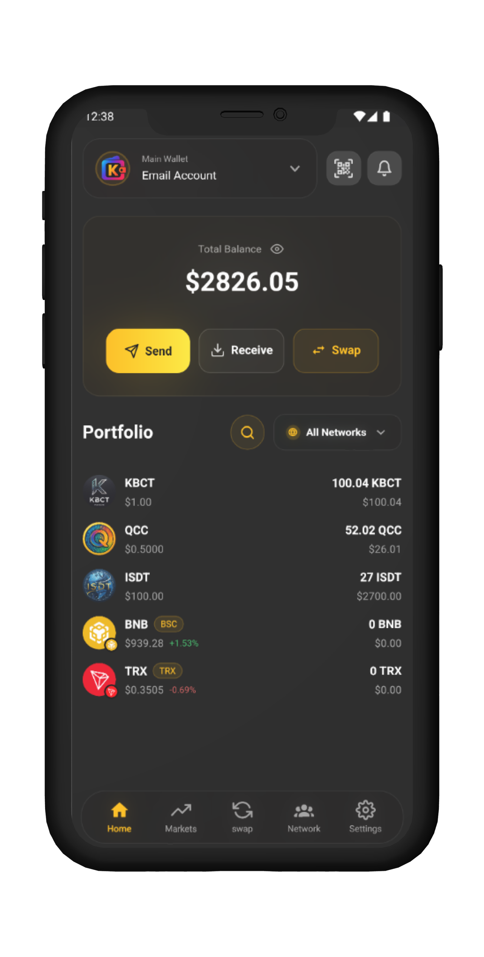 K-Wallet App Screen 1