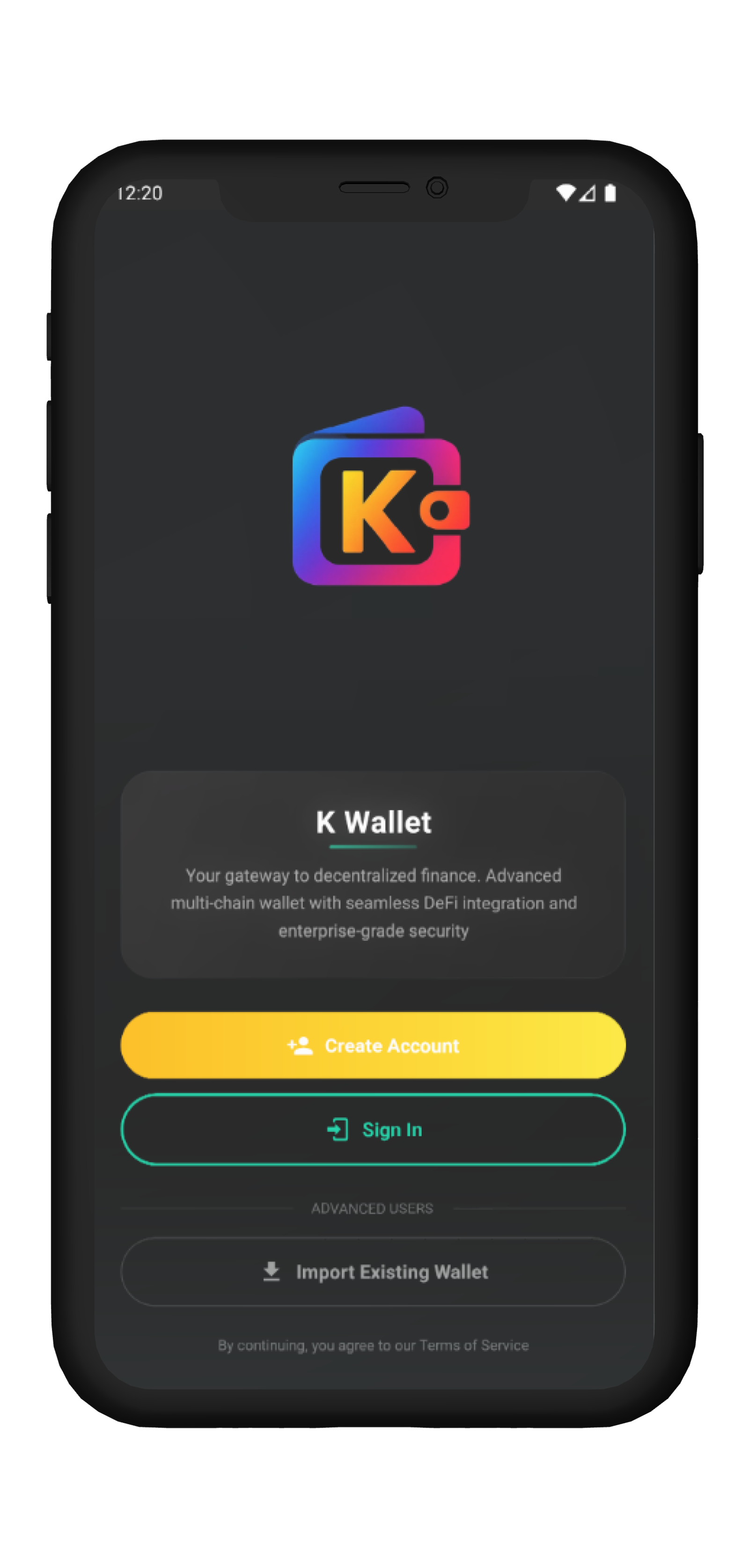 K-Wallet App Screen 2